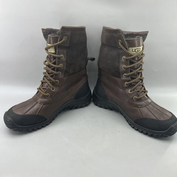 UGG Adirondack II Waterproof Boots Women Size 8 Brown Shearling Vibram Shoes - Picture 5 of 7
